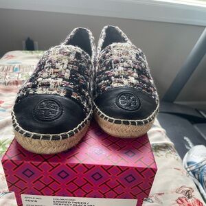 Tory Burch Tweed Espadrille Flats